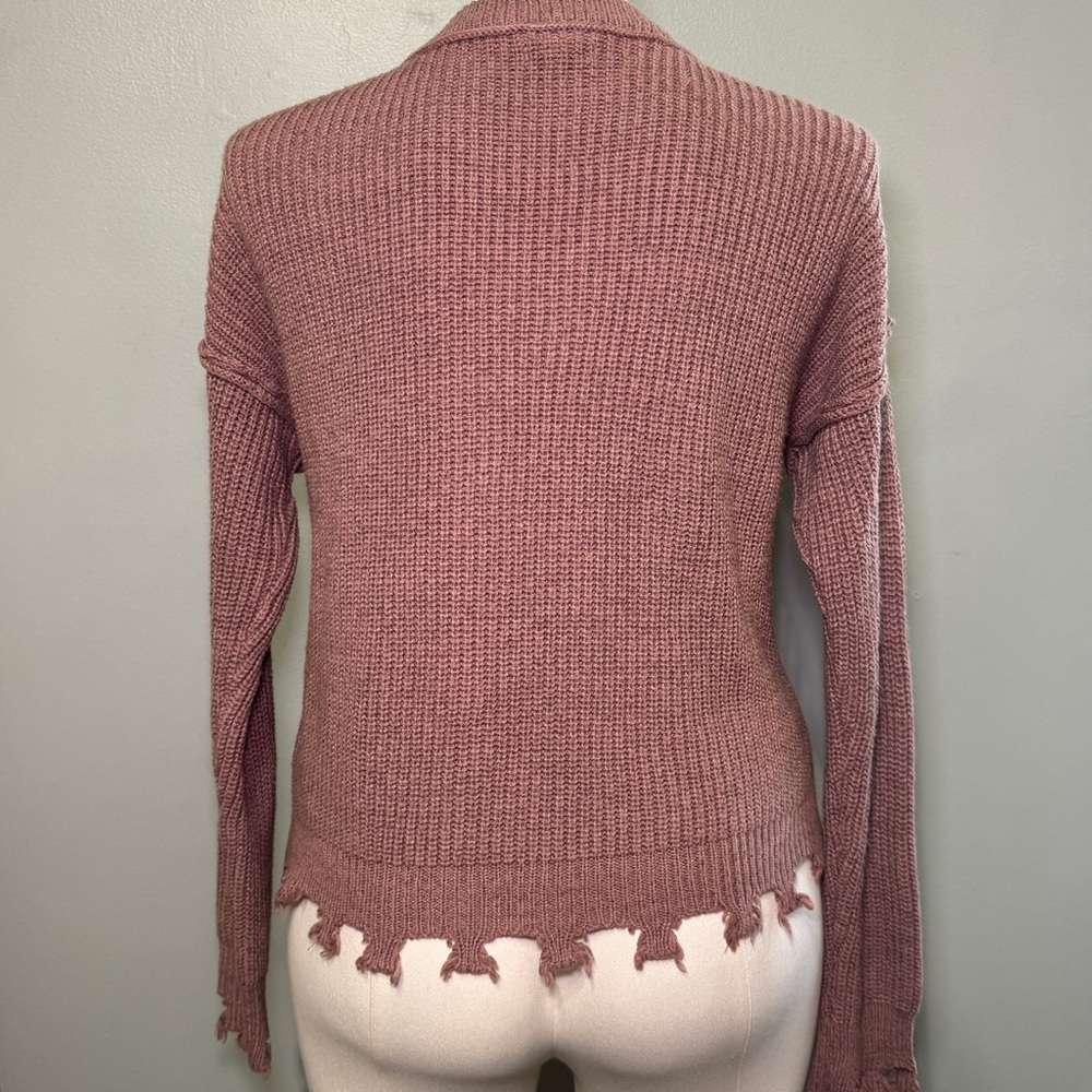 Maurices Solid Destructed Hem Button Down Up Card… - image 3